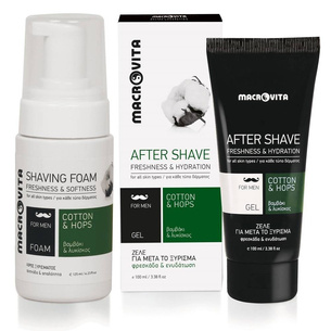 MACROVITA SET FOR MEN: natural shaving foam 125ml + natural after shave gel 100ml