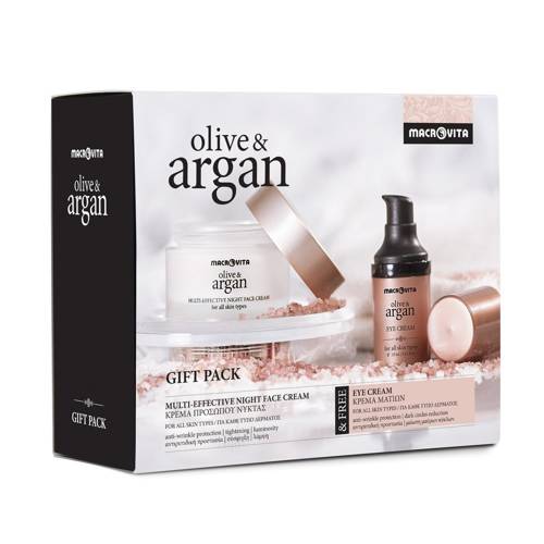 MACROVITA OLIVE & ARGAN GIFT SET: night face cream for all skin types 50ml + FREE eye cream 15ml