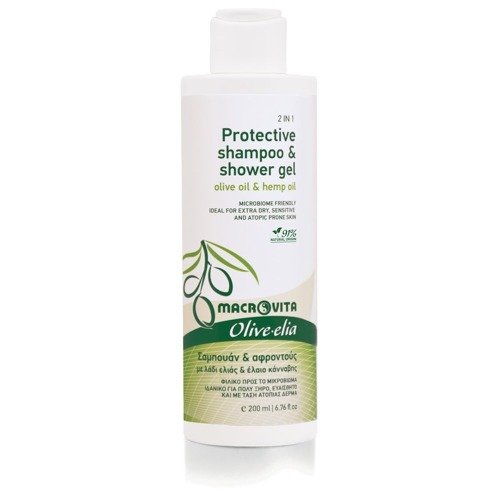 MACROVITA Olive.elia przyjazny dla mikrobiomu ochronny szampon i żel pod prysznic 200ml