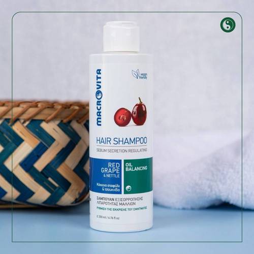 MACROVITA naturalny szampon do włosów przetłuszczających się z czerwonymi winogronami i pokrzywą 200ml